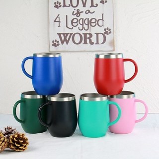 Casca de ovo de aço inoxidável vinho tinto copo térmico vácuo dupla camada em forma de UX grande barriga copo de café po