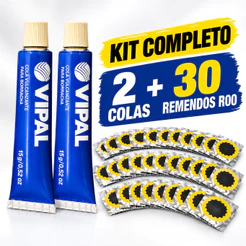 Remendos R-00 + Cola Vipal CB-01 | Reparo de Pneu Bicicleta e Moto ‍️Original