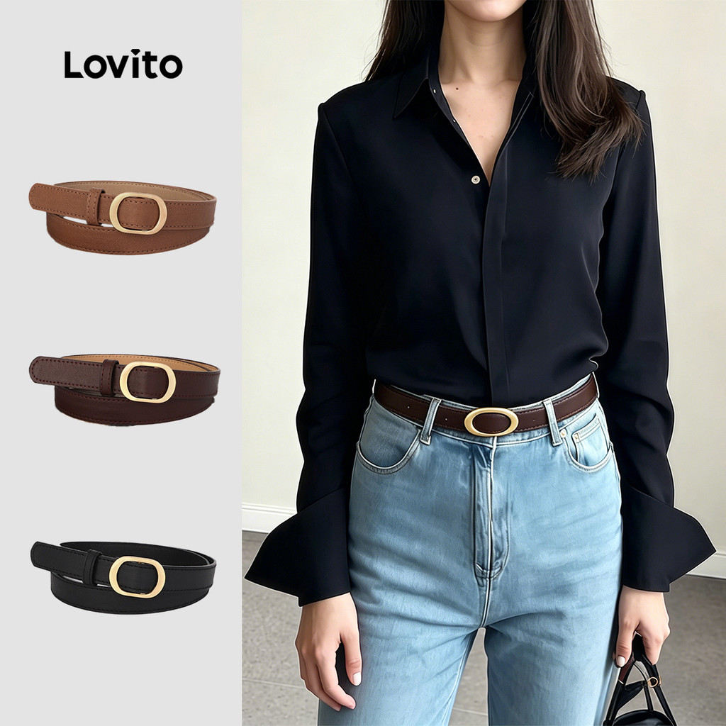 Lovito Cinto Casual Simples Clássico E Ajustável BTFB123FX011