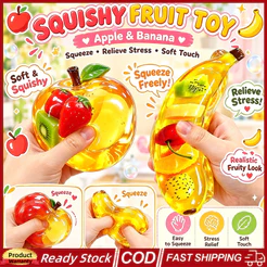 Bola De Estresse De Óleo De Coco APPLE Banana Maltose Fidget Toystransparente Soft Squeeze Stress Relief ASMR Anti Toys
