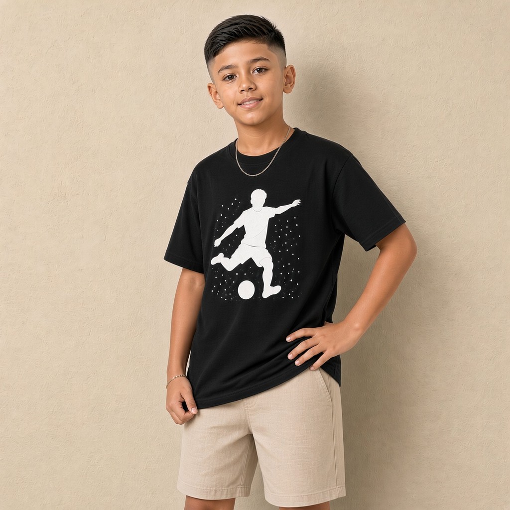 Camiseta Infantil e Juvenil Estampada Jogador 100% Algodão Premium Criança Personalizada Unissex Blusa Camisa Jovem