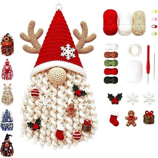 Coleção de Kits DIY de Enfeites de Porta de Crochê 3D Sazonais