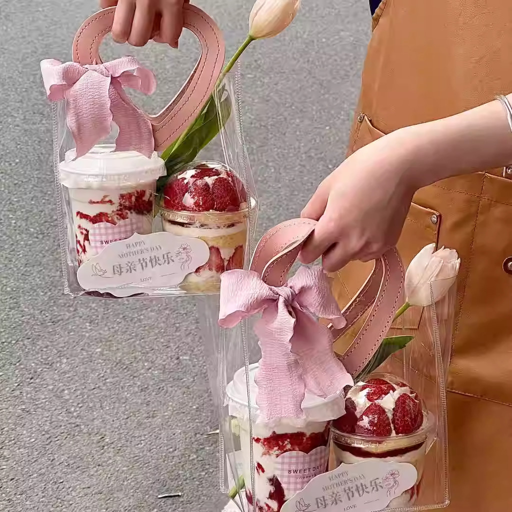 Influenciador Dia das Mães Bolo Sobremesa Lembrança Sacola Amor Saco de Presente Cartão Tulipa Saco de Embalagem de Pres