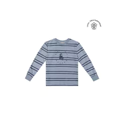 Camiseta Longa Infantil Menino Listrada Colorittá Azul
