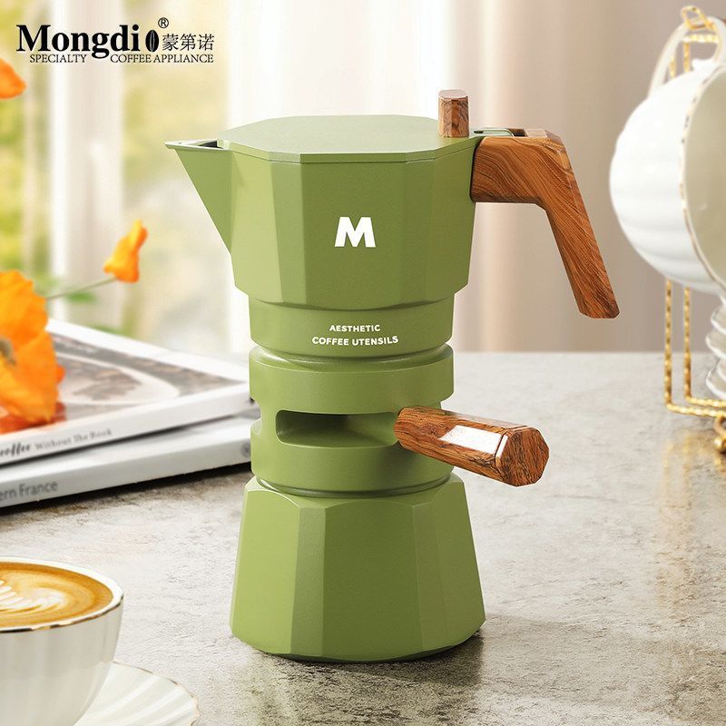 Mongdio mongdio pote doméstico válvula dupla café fazendo pote italiano Espresso extração pote Moka máquina de café mão-
