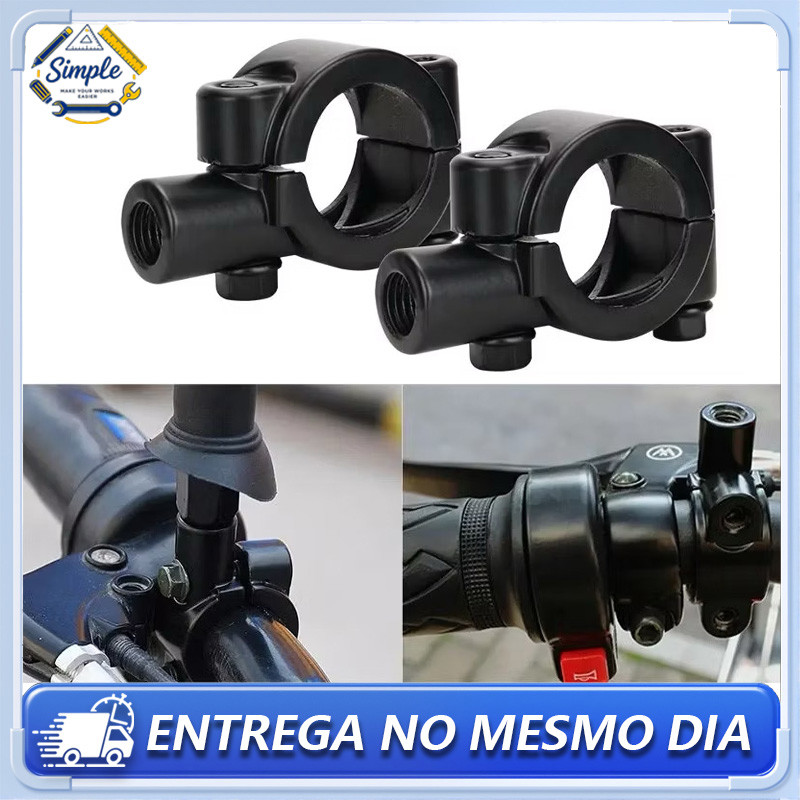 Par Abraçadeira Adaptador Retrovisor De Moto  para Guidão de Bike/Moto (10mm))