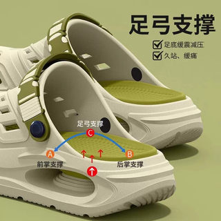 Buraco sapatos masculinos 2025 verão novo estilo exterior Wear antiderrapante não cansado pé arco suporte ao ar livre ev