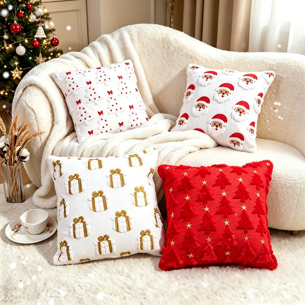 Cross-Border venda quente fronha de natal tridimensional árvore de natal Jacquard fronha simples decoração sofá fronha