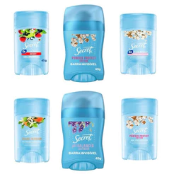kit desodorante secret em gel e creme 2 unidades 45g