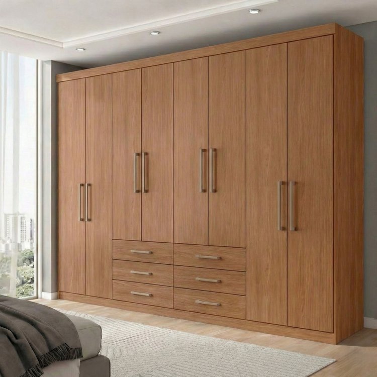 Guarda Roupa Casal 8 Portas 6 Gavetas Master Marrom/Jatobá Jatoba