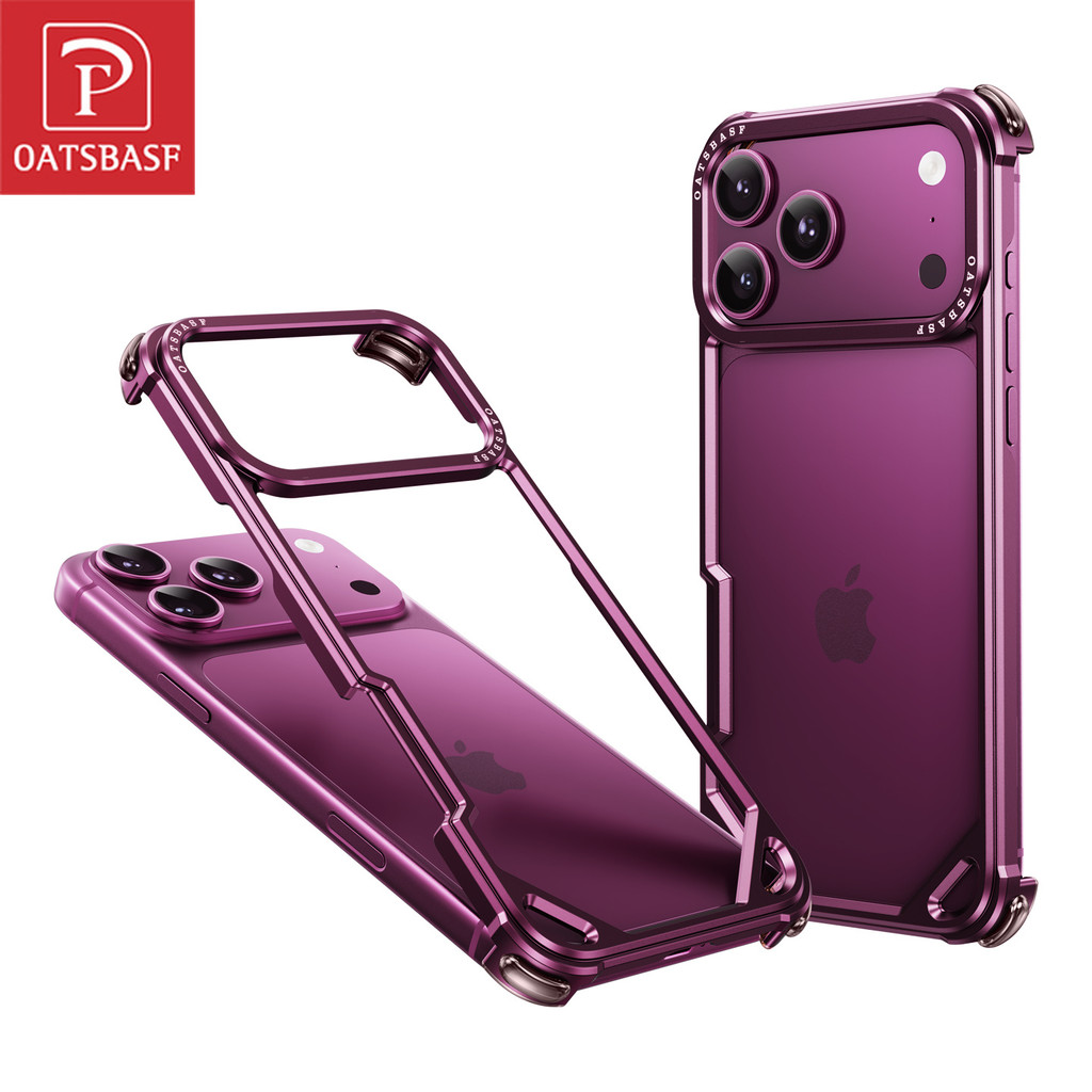 OATSBASF Metal Airbag Handphone Escudo Dissipação De Calor Caso Do Telefone Luz Para IPhone 17 Pro Max/Pro/Ar