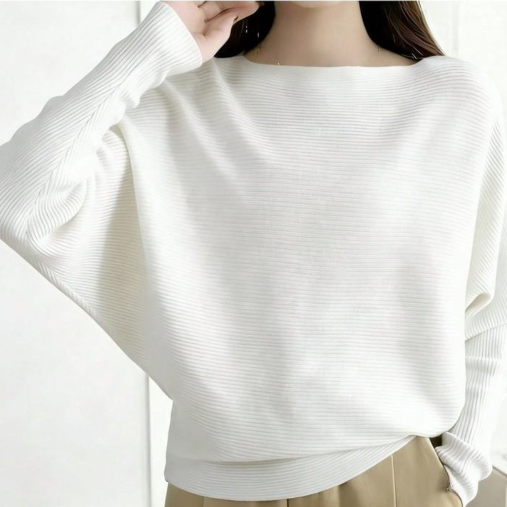 Sueter de la com mangas morcego e decote ombro a ombro inverno modal feminino classsico versatil para o dia a dia