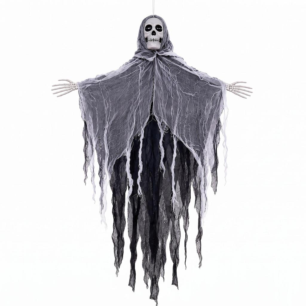 Boneco Halloween Fantasma Caveira Acorrentada Pra Pendurar 90 cm