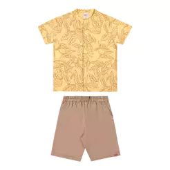 Conjunto Infantil Menino Gola Padre Elian Amarelo
