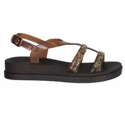 Sandália Zaxy Glam New Sand Marrom Feminina