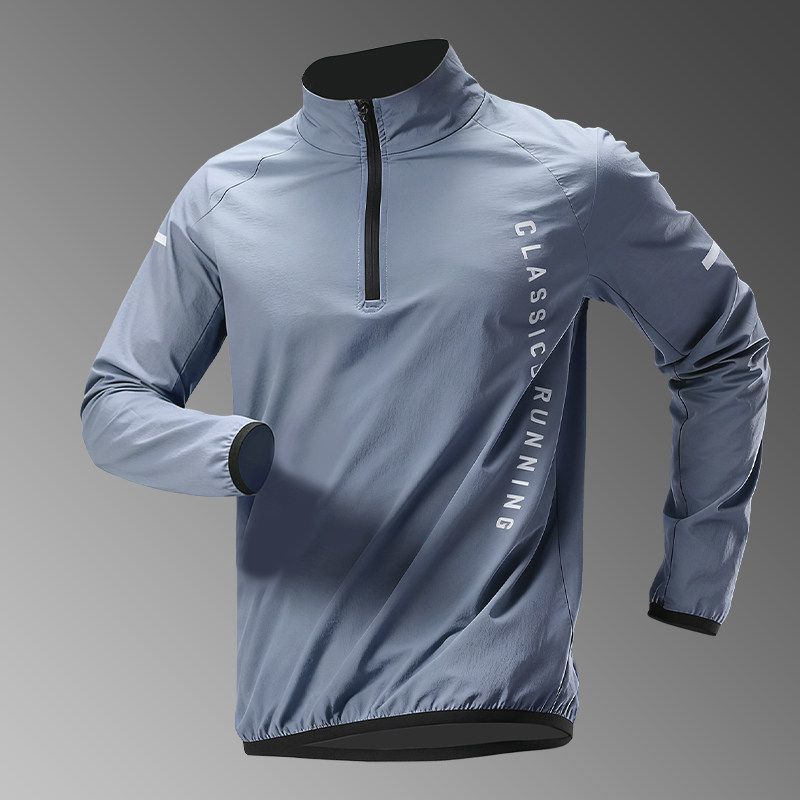 Esportes ao ar livre de secagem rápida manga comprida camiseta masculina primavera verão estilo fino transpiração pista 