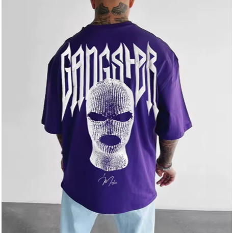 Camiseta Streetwear 100% Algodão Gansgster estampa nas costas, lançamento!!