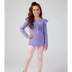 Conjunto Infantil Menina Meia Estação Laluna Roxo