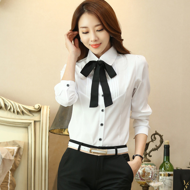 Camisa branca feminina de manga comprida roupa profissional novo estilo ol primavera outono camisa branca macacão femini