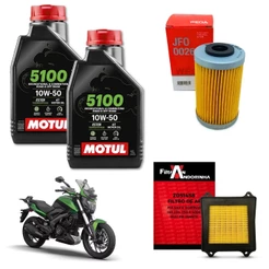 KIT REVISAO MANUTENÇÃO ÓLEO MOTUL SEMI SINTÉTICO 5100 10W50 4T BAJAJ DOMINAR 160 200 250 400 + FILTRO AR + FILTRO OLEO