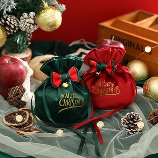 Saco de presente de natal criativo saco de veludo de maçã de natal véspera de natal caixa de doces paz frutas flanela sa