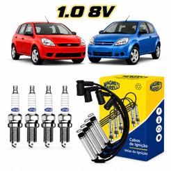 Cabos e Velas Ignição Ford Ka Fiesta 1.0 8v Zetec Flex 2006 a 2013