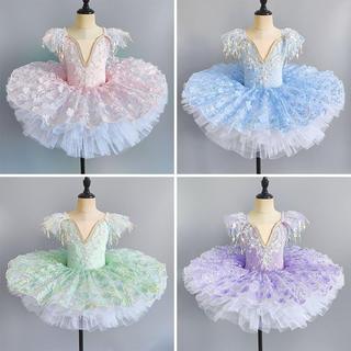 Dia das crianças vestido de balé meninas ganso lantejoulas princesa Pettiskirt bonito dança desempenho traje 10.11