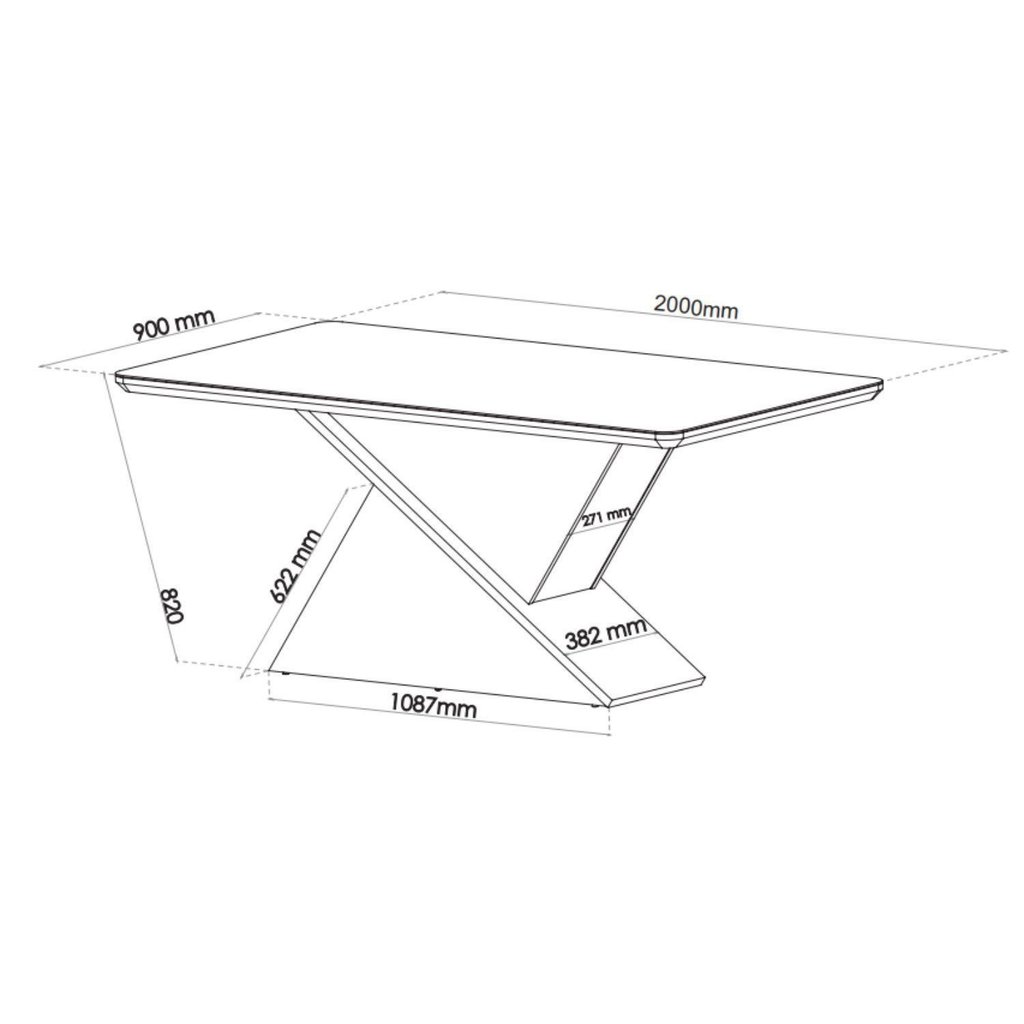 Mesa de Jantar Retangular 200x90 Noble com 8 Cadeiras Iza Cinza/Mel/Grafite Mel/Grafite · foto 2