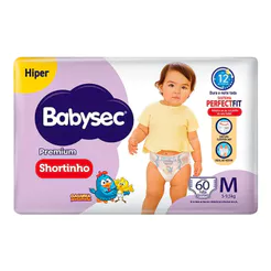 Fralda Descartável Babysec Premium Shortinho Hiper M 60 Unidades