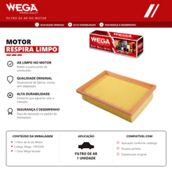 Filtro De Ar Do Motor Gm Cobalt Onix Sonic Spin – Wega Fap3269