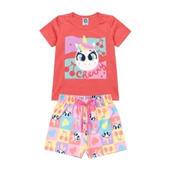 Pijama Infantil Feminino Cereja De Unicórnio