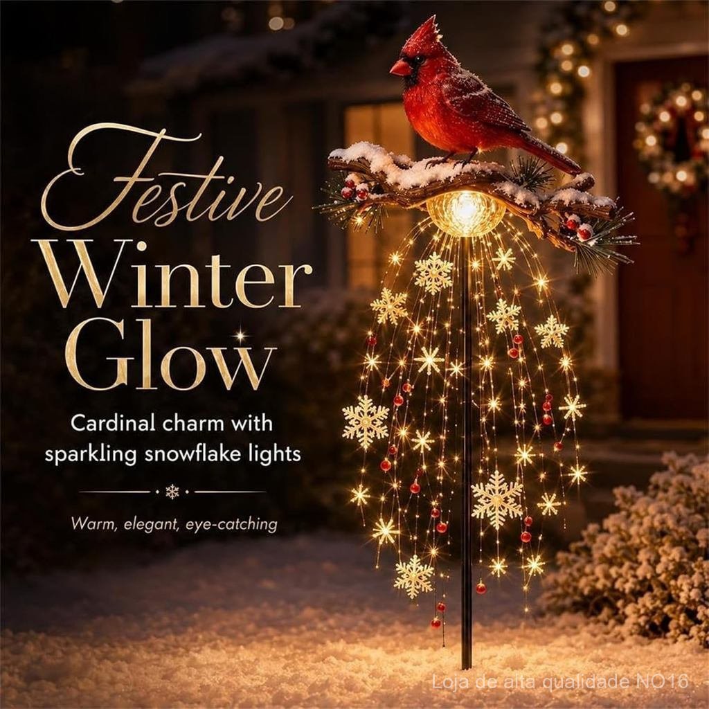 Luminária de estaca com design de floco de neve e motivos solares – fonte de luz LED à prova de água, ideal para decorar