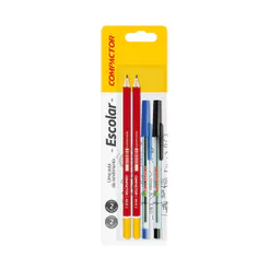 Kit Escrita Escolar 4 Peças Compactor