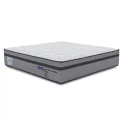 Colchão Queen Probel Molas Ensacadas Euro In 158x198x30cm Guarda Costas Stone Branco/Cinza