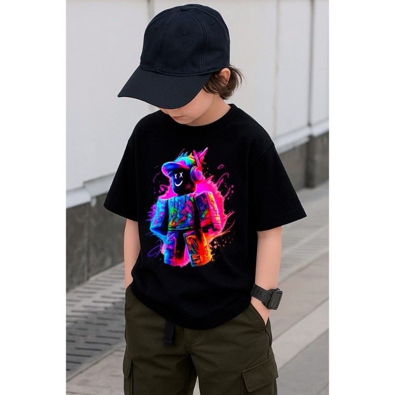 Camiseta Infantil Neon Moda Casual Conforto e Estilo Para Os Pequenos Algodão Premium