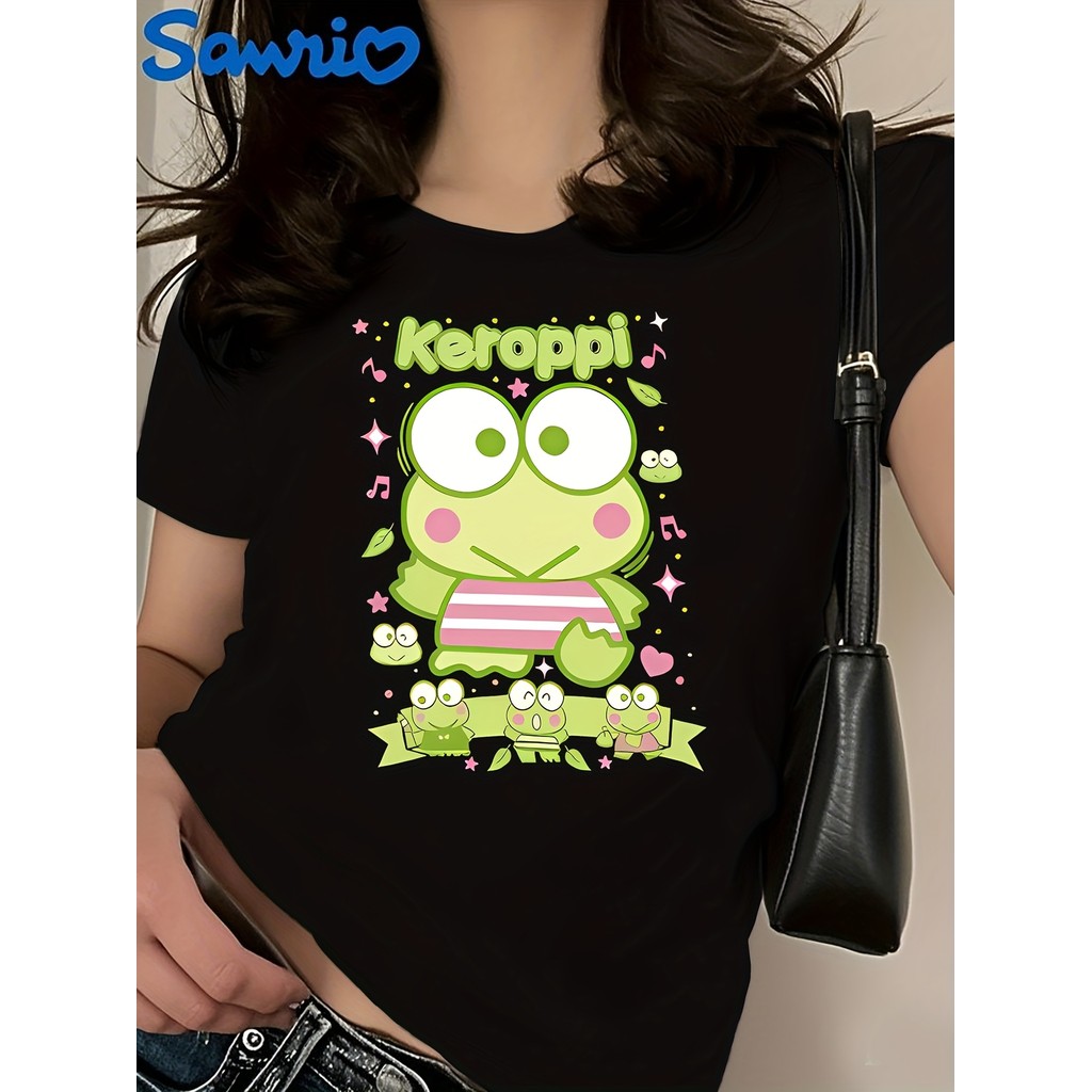 Camiseta Feminina Sanrio Keroppi Rã Musical Unissex Shirt Oversized 100% Algodão em Oferta na Shopee