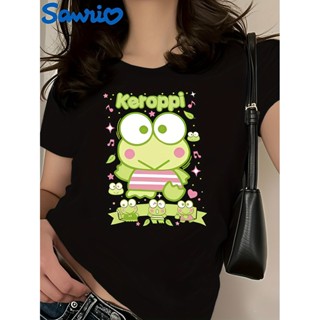 Camiseta Feminina Sanrio Keroppi Rã Musical Unissex Shirt Oversized 100% Algodão em Oferta na Shopee