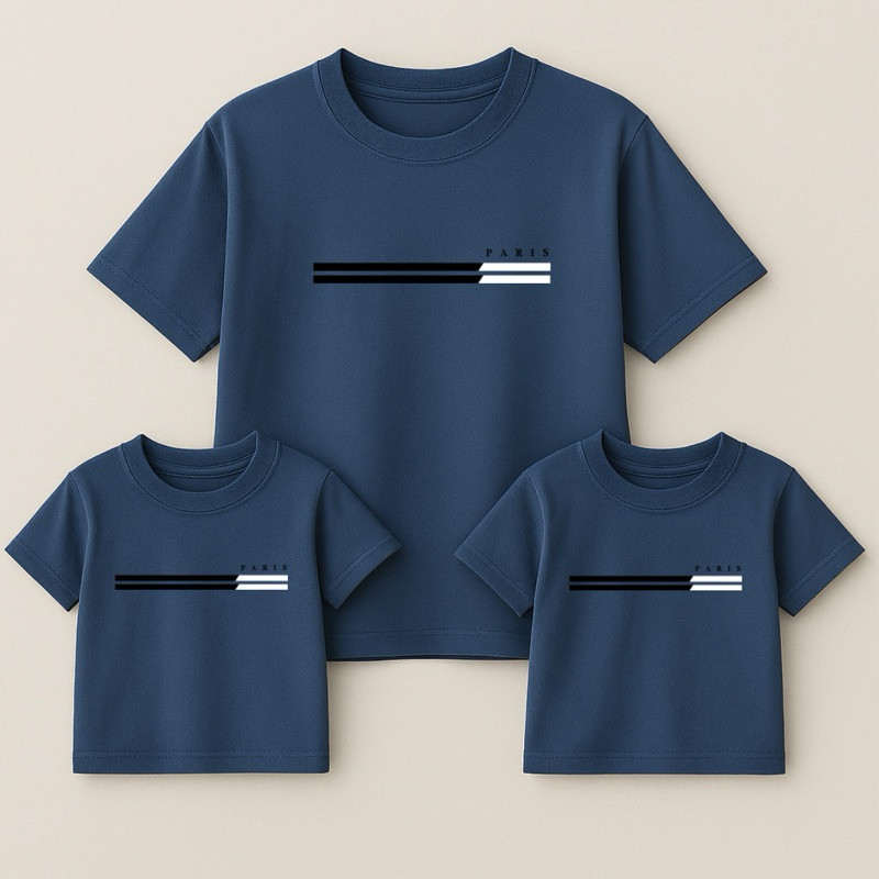 Kit 3 Camisetas Família Unissex – Adulto + duas infantis- Estampado Paris - Lançamento