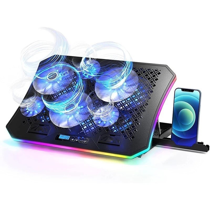 Suporte Notebook Gamer Ergonomico 6 Fans Rgb Até 17 C/ Nf