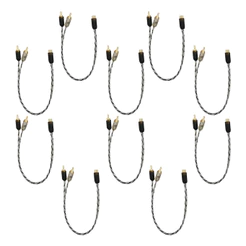 KIT 10 CABOS Y RCA INJETADO 2 MACHOS TARAMPS PARA SOM AUTOMOTIVO