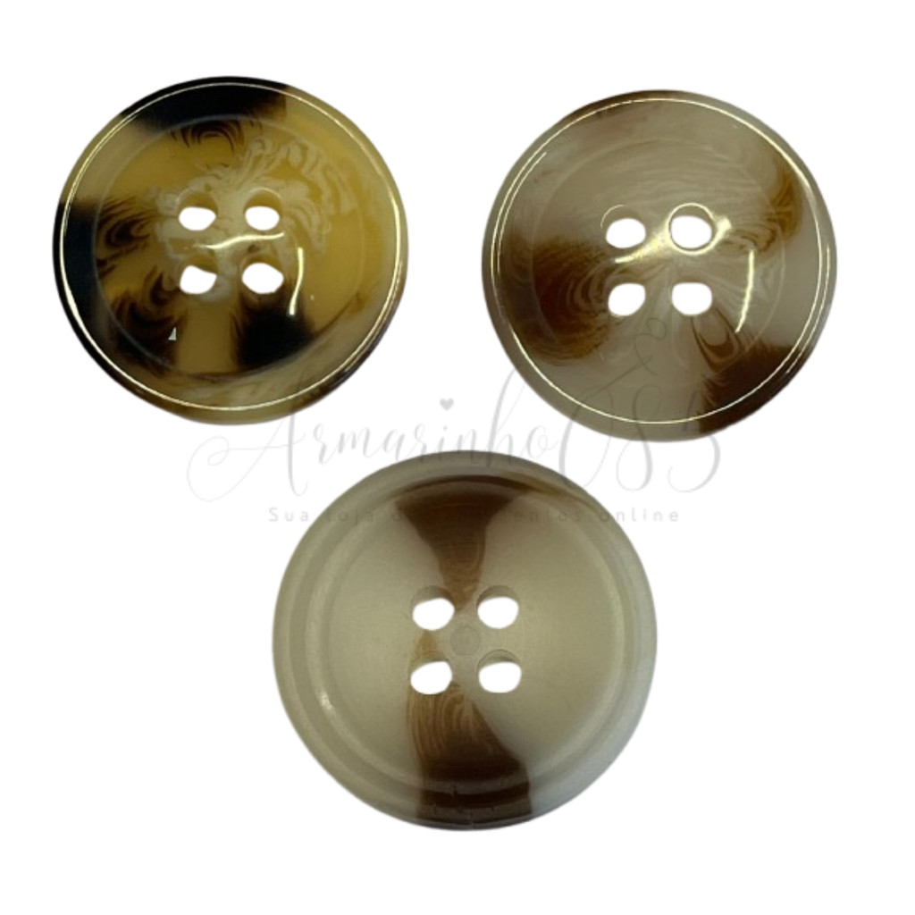 Botão Tartaruga 4 furos 20mm C/50 Unidades - Escolha o modelo