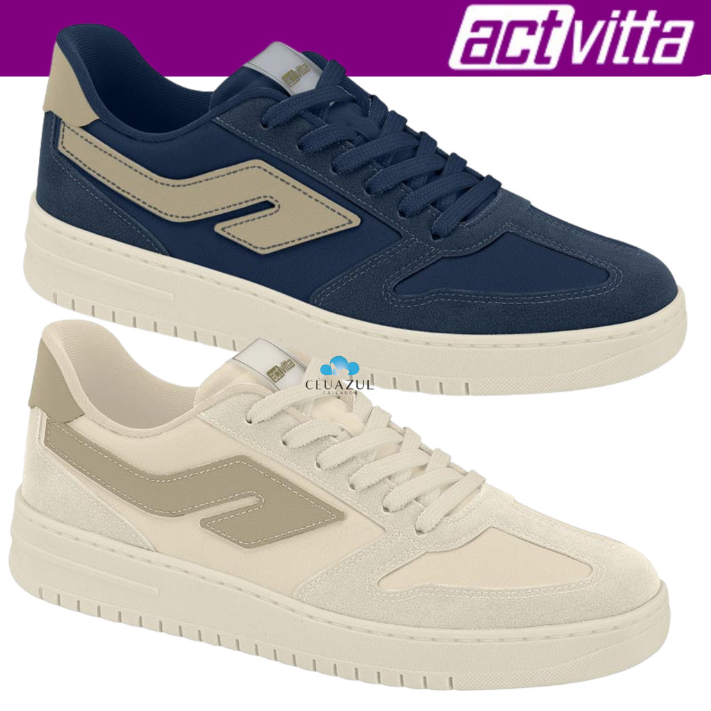 Tênis Masculino Actvitta Casual Street Camurça Urbano Skatista Conforto Original Leveza em Oferta na Shopee