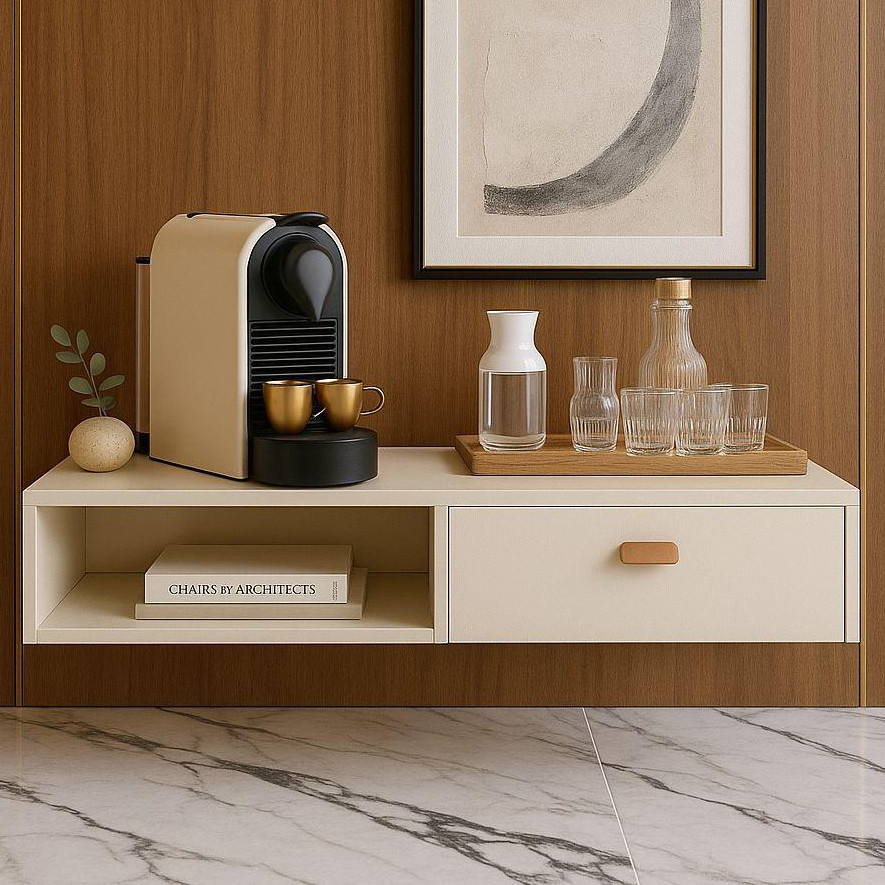 Rack de Parede Suspenso com Nicho e 1 Porta – Ideal para Área de Café — imagem 2 de 2