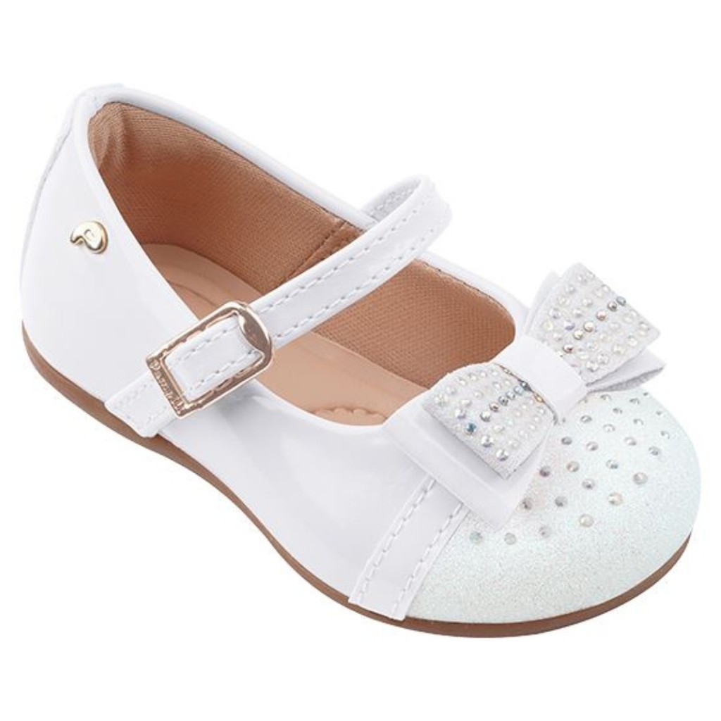 Sapatilha Infantil Pampili Angel 4.01038 Com Laço e Glitter Strass