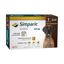 Simparic Antipulgas e Carrapatos Para Cães de 40,1 a 60Kg com 1 Comprimido