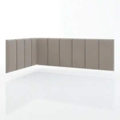 Kit Até 20 Módulos Cabeceira e Lateral Cama Box Estofada Adesiva 45X20Cama Solteiro Casal Queen King