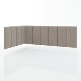 Kit Até 20 Módulos Cabeceira e Lateral Cama Box Estofada Adesiva 45X20Cama Solteiro Casal Queen King