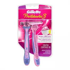 APARELHO GILLETTE PRESTOBARBA 3 COM 2 UNIDADES FEMININO
