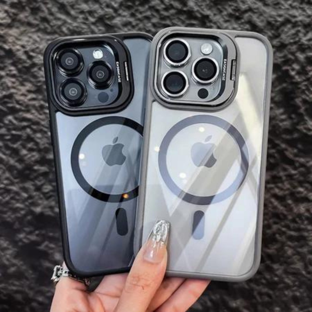 Capinha Premium Magsafe C/ Tampa Suporte Câmera e Kit Lente Proteção iPhone 11 12 13 14 15 16 ProMax