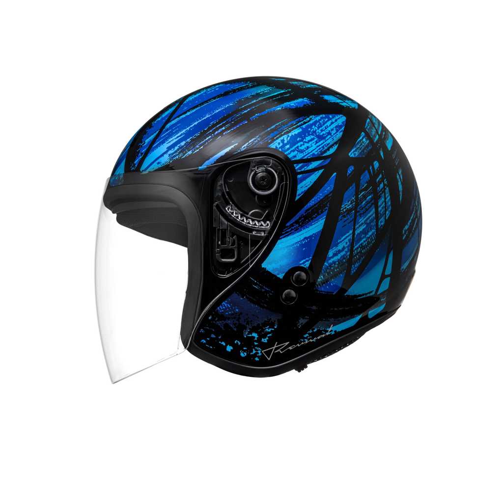 Capacete Aberto Bieffe Allegro Revival Azul Moto Oculos